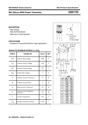 D1735 Datasheet PDF Inchange Semiconductor