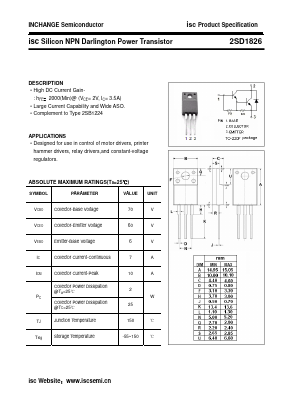 2SD1826 Datasheet PDF Inchange Semiconductor