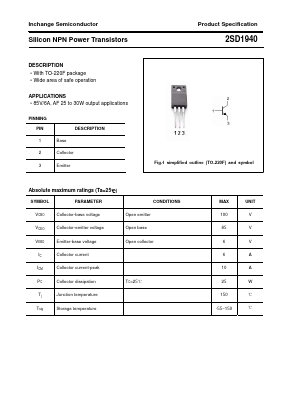 2SD1940 Datasheet PDF Inchange Semiconductor