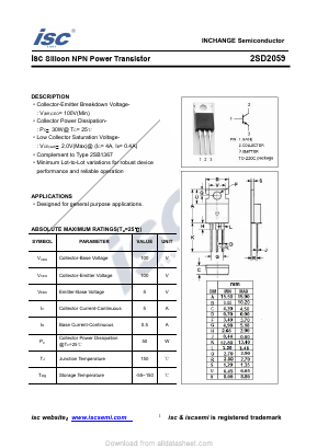 D2059 Datasheet PDF Inchange Semiconductor