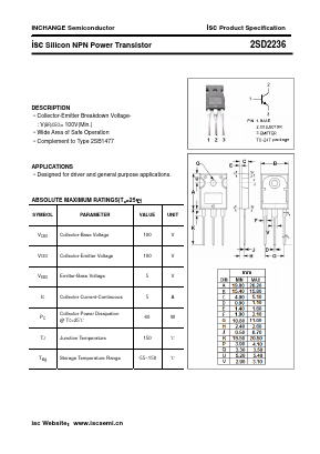 2SD2236 Datasheet PDF Inchange Semiconductor