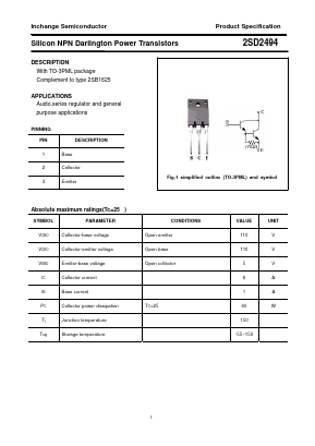 2SD2494 Datasheet PDF Inchange Semiconductor