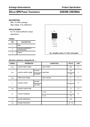 2SD386 Datasheet PDF Inchange Semiconductor