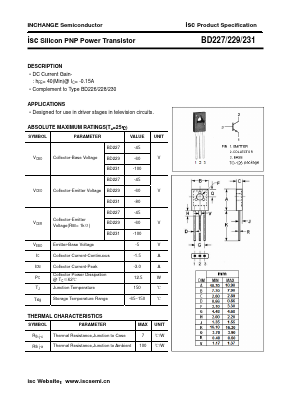 BD227 Datasheet PDF Inchange Semiconductor