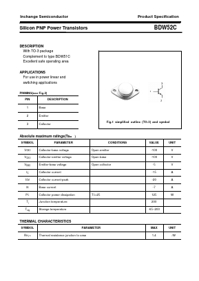 BDW52C Datasheet PDF Inchange Semiconductor