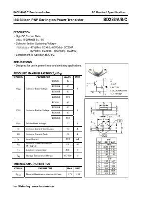 BDX86 Datasheet PDF Inchange Semiconductor