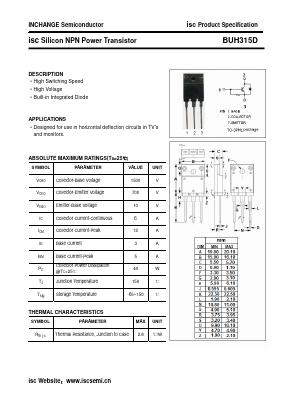 BUH315D Datasheet PDF Inchange Semiconductor