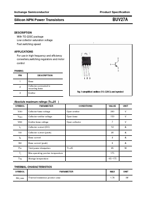 BUV27A Datasheet PDF Inchange Semiconductor