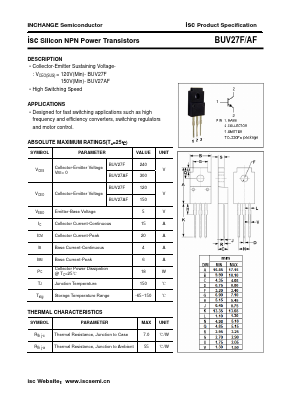 BUV27AF Datasheet PDF Inchange Semiconductor