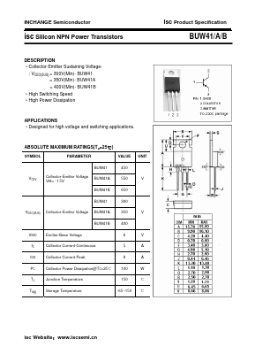 BUW41 Datasheet PDF Inchange Semiconductor