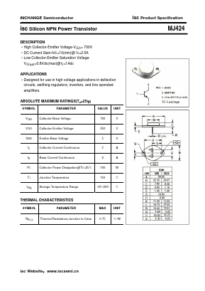 MJ424 Datasheet PDF Inchange Semiconductor