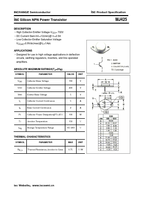 MJ425 Datasheet PDF Inchange Semiconductor