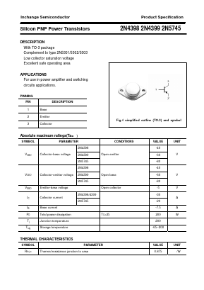 2N4399 Datasheet PDF Inchange Semiconductor