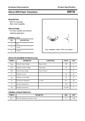 2N5732 Datasheet PDF Inchange Semiconductor