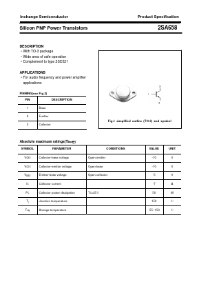 2SA658 Datasheet PDF Inchange Semiconductor