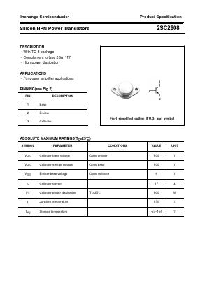 C2608 Datasheet PDF Inchange Semiconductor