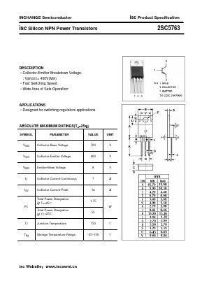 2SC5763 Datasheet PDF Inchange Semiconductor
