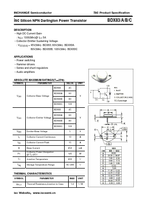 BDX83 Datasheet PDF Inchange Semiconductor