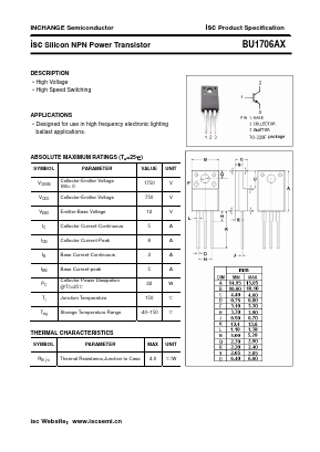 BU1706AX Datasheet PDF Inchange Semiconductor