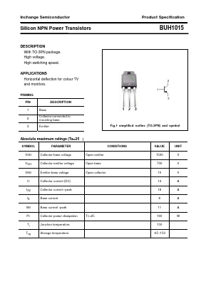 BUH1015 Datasheet PDF Inchange Semiconductor