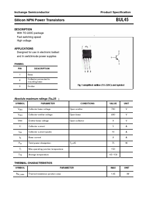 BUL45 Datasheet PDF Inchange Semiconductor