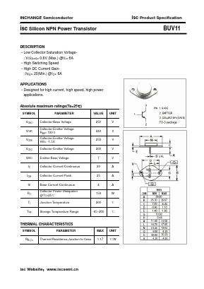 BUV11 Datasheet PDF Inchange Semiconductor