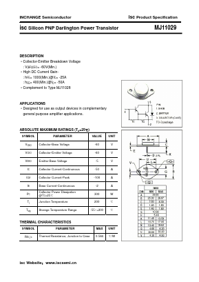 MJ11029 Datasheet PDF Inchange Semiconductor