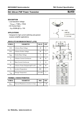 MJ450 Datasheet PDF Inchange Semiconductor