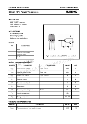 MJH10012 Datasheet PDF Inchange Semiconductor