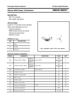 2N6546 Datasheet PDF Inchange Semiconductor