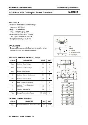 MJ11014 Datasheet PDF Inchange Semiconductor