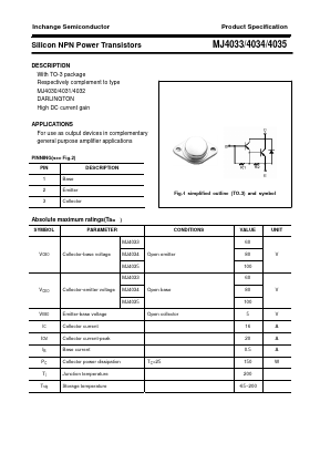 MJ4035 Datasheet PDF Inchange Semiconductor