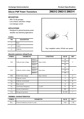 2N6314 Datasheet PDF Inchange Semiconductor