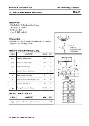 MJ413 Datasheet PDF Inchange Semiconductor