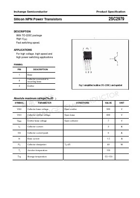 2SC2979 Datasheet PDF Inchange Semiconductor
