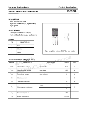 2SC5299 Datasheet PDF Inchange Semiconductor