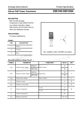 2SB1548A Datasheet PDF Inchange Semiconductor