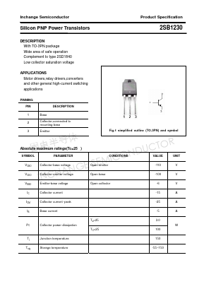 2SB1230 Datasheet PDF Inchange Semiconductor