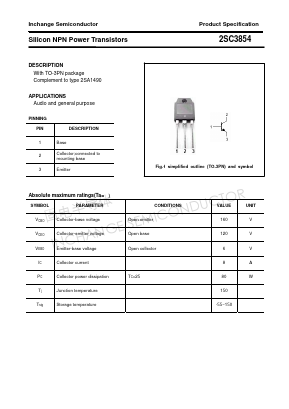 2SC3854 Datasheet PDF Inchange Semiconductor