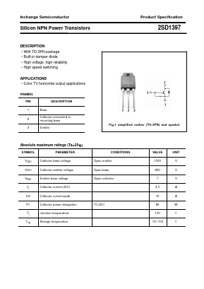 2SD1397 Datasheet PDF Inchange Semiconductor