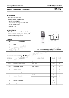 2SB1228 Datasheet PDF Inchange Semiconductor