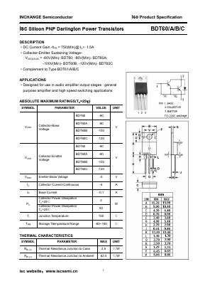 BDT60C Datasheet PDF Inchange Semiconductor