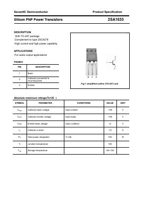 2SA1633 Datasheet PDF Inchange Semiconductor