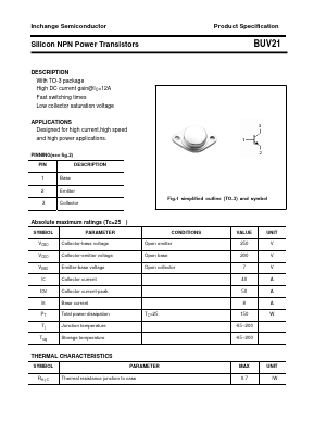 BUV21 Datasheet PDF Inchange Semiconductor