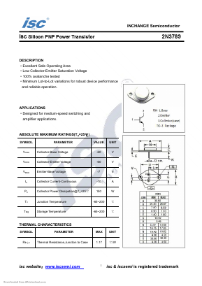 2N3789 Datasheet PDF Inchange Semiconductor