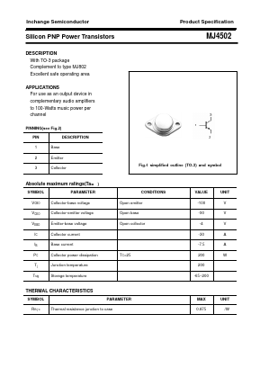 MJ4502 Datasheet PDF Inchange Semiconductor