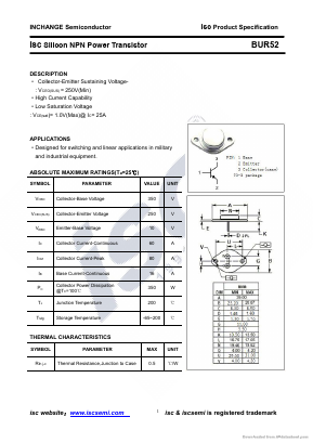 BUR52 Datasheet PDF Inchange Semiconductor