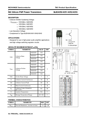 MJE4353 Datasheet PDF Inchange Semiconductor