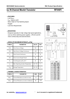 IRF540FI Datasheet PDF Inchange Semiconductor