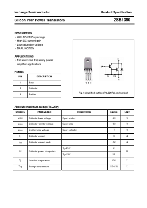 2SB1390 Datasheet PDF Inchange Semiconductor